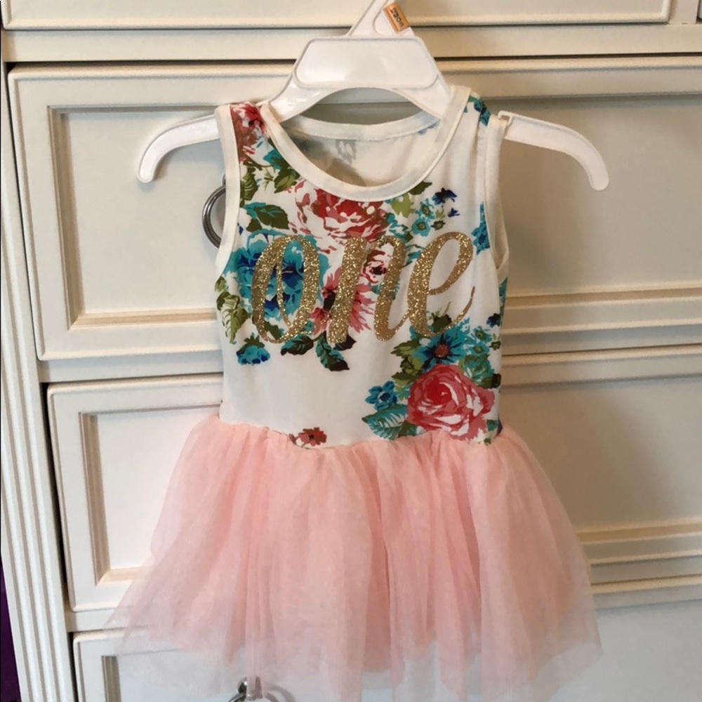 Custom one year old dress. Worn once.